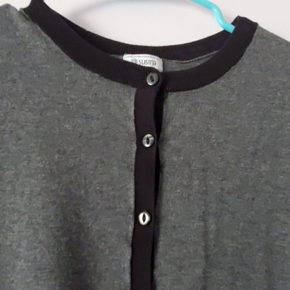 Susina Black Gray Cardigan Small - Picture 8 of 8